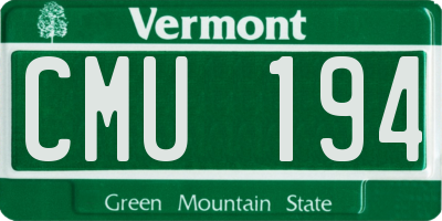VT license plate CMU194