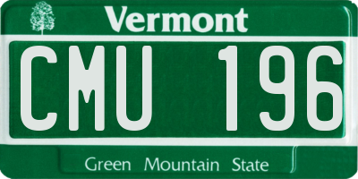 VT license plate CMU196