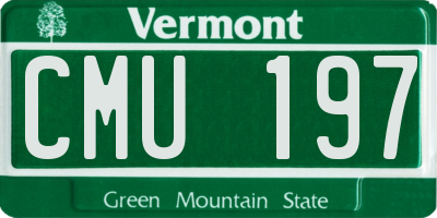 VT license plate CMU197