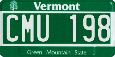 VT license plate CMU198