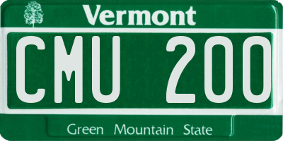 VT license plate CMU200