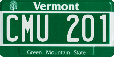 VT license plate CMU201