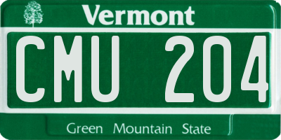 VT license plate CMU204