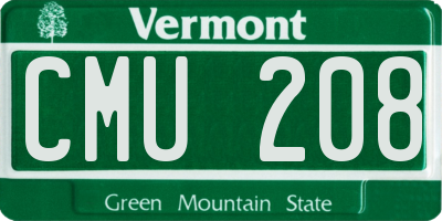 VT license plate CMU208
