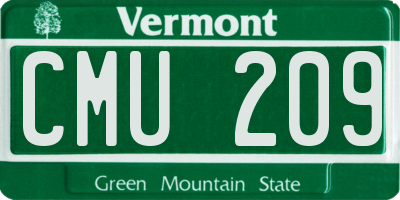 VT license plate CMU209