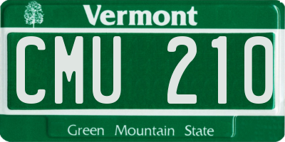 VT license plate CMU210