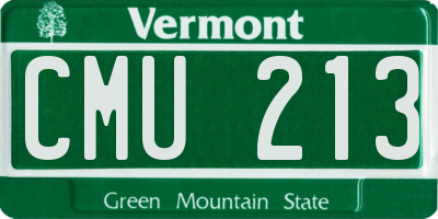 VT license plate CMU213