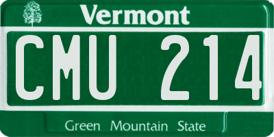 VT license plate CMU214