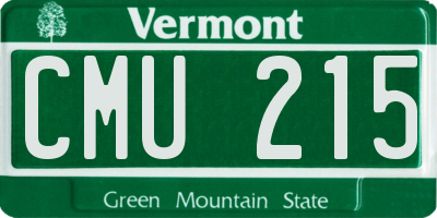 VT license plate CMU215