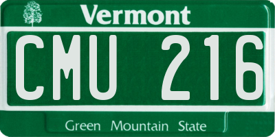 VT license plate CMU216