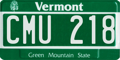 VT license plate CMU218
