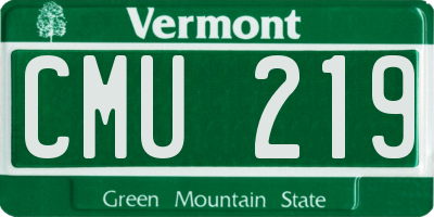 VT license plate CMU219
