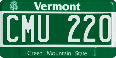 VT license plate CMU220