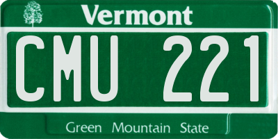 VT license plate CMU221
