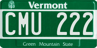 VT license plate CMU222