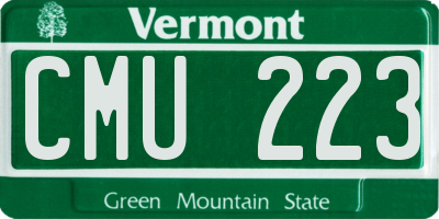 VT license plate CMU223