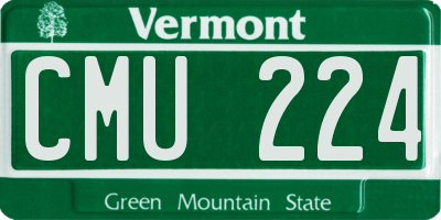 VT license plate CMU224