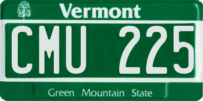 VT license plate CMU225