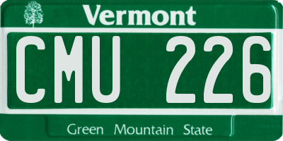 VT license plate CMU226