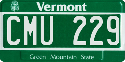 VT license plate CMU229