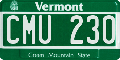 VT license plate CMU230