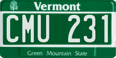 VT license plate CMU231