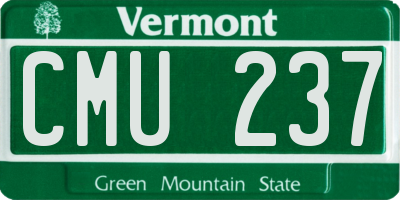 VT license plate CMU237