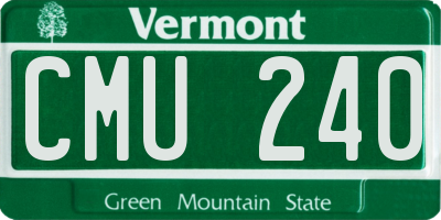 VT license plate CMU240