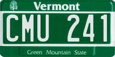 VT license plate CMU241