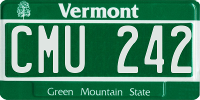 VT license plate CMU242