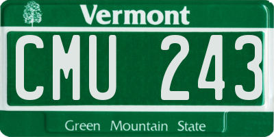 VT license plate CMU243