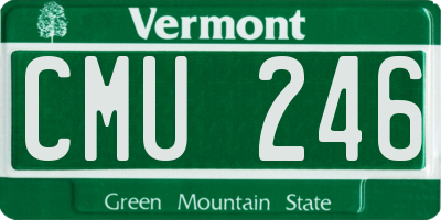 VT license plate CMU246