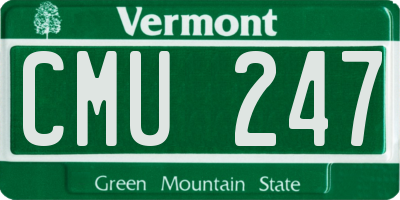 VT license plate CMU247