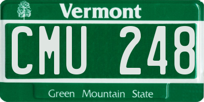 VT license plate CMU248