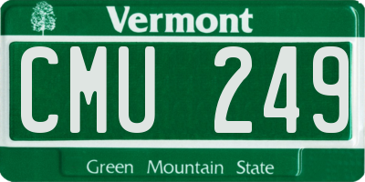 VT license plate CMU249