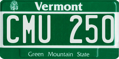 VT license plate CMU250
