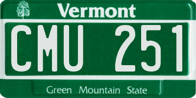 VT license plate CMU251
