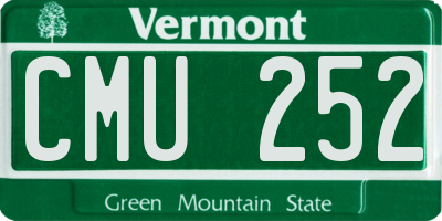 VT license plate CMU252