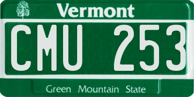 VT license plate CMU253