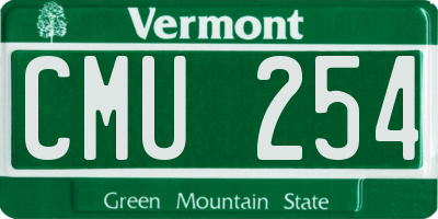 VT license plate CMU254