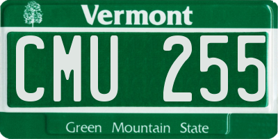 VT license plate CMU255