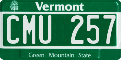VT license plate CMU257