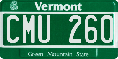 VT license plate CMU260