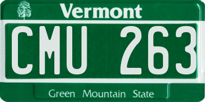 VT license plate CMU263