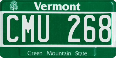 VT license plate CMU268