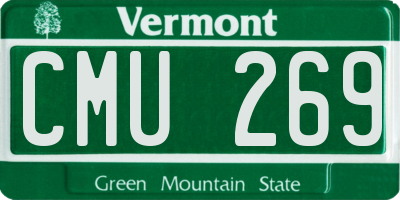 VT license plate CMU269