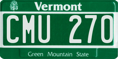 VT license plate CMU270