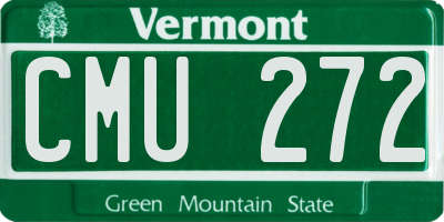 VT license plate CMU272