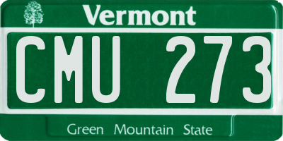 VT license plate CMU273