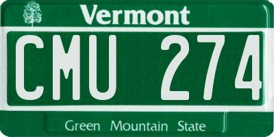 VT license plate CMU274